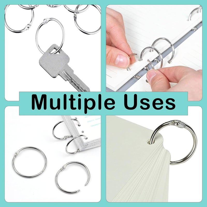 EXTRIC Loose Leaf Binder Rings 1 1/2 Inch, Metal Book Rings for Index Cards 100 Pack, Heavy Duty Nickel Plated Great for Flashcards, Home, School and Office - Image 4